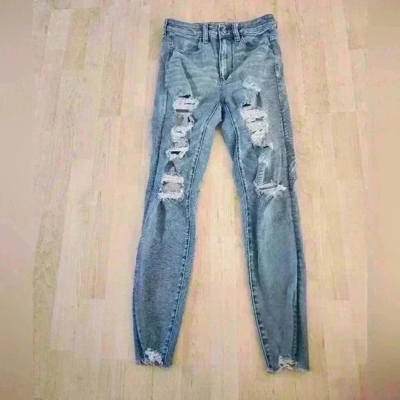American Eagle Highest rise jegging distressed size 2 regular - Picture 2 of 9